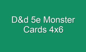 D&amp;d 5e Monster Cards 4x6