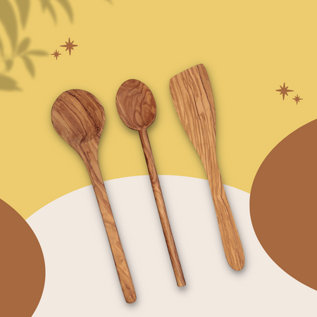 Scanwood Olive Wood Utensil Set