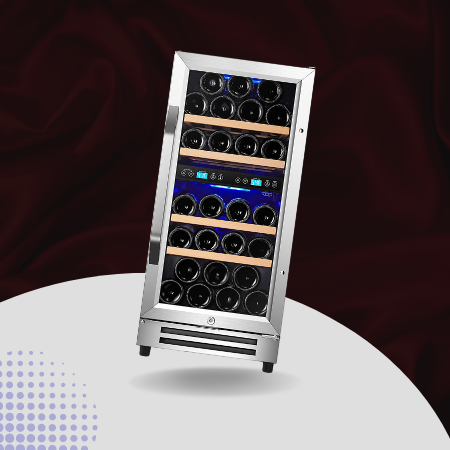 Karcassin 28-Bottle Under Counter Dual Zone Wine Fridge