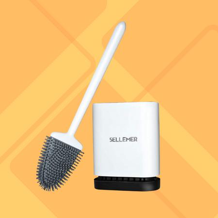 Sellemer toilet brush and holder set for bathroom